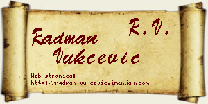 Radman Vukčević vizit kartica